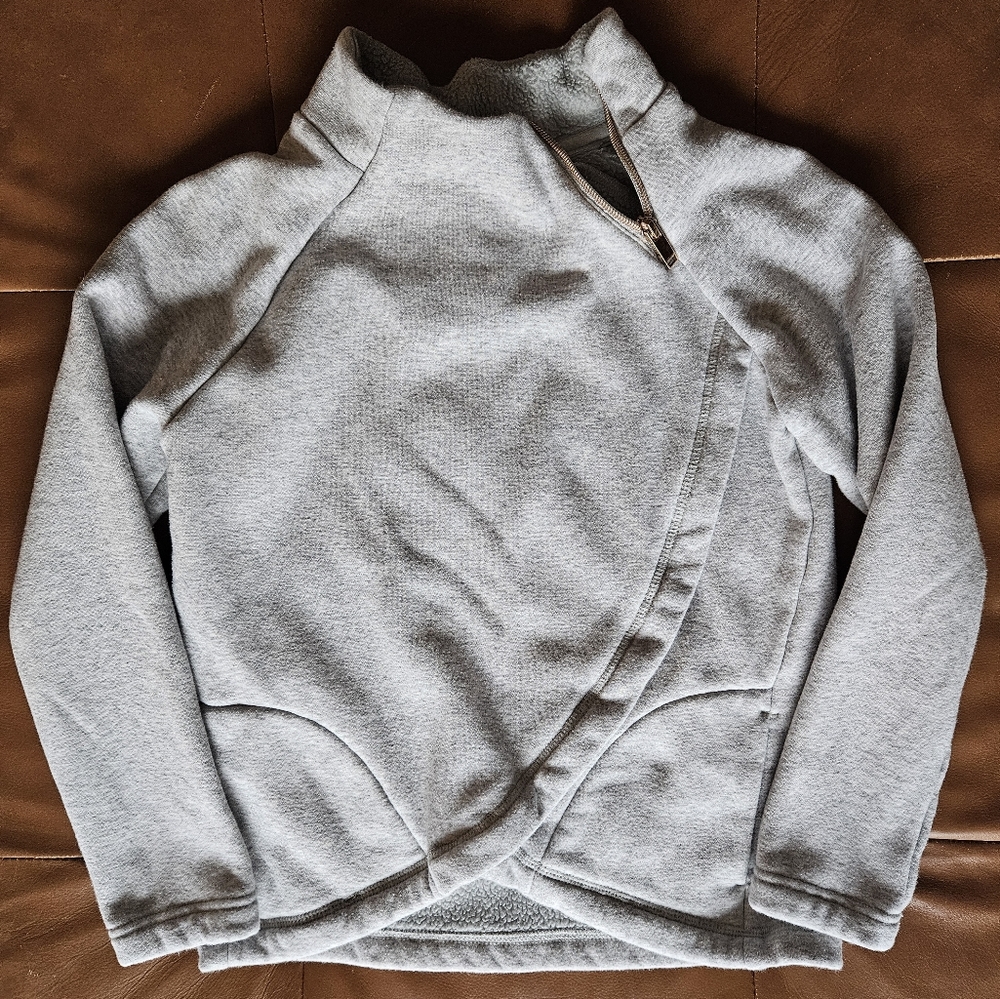 Girls 90 degrees zip neck fleece lined sweatshirt Size Medium 10